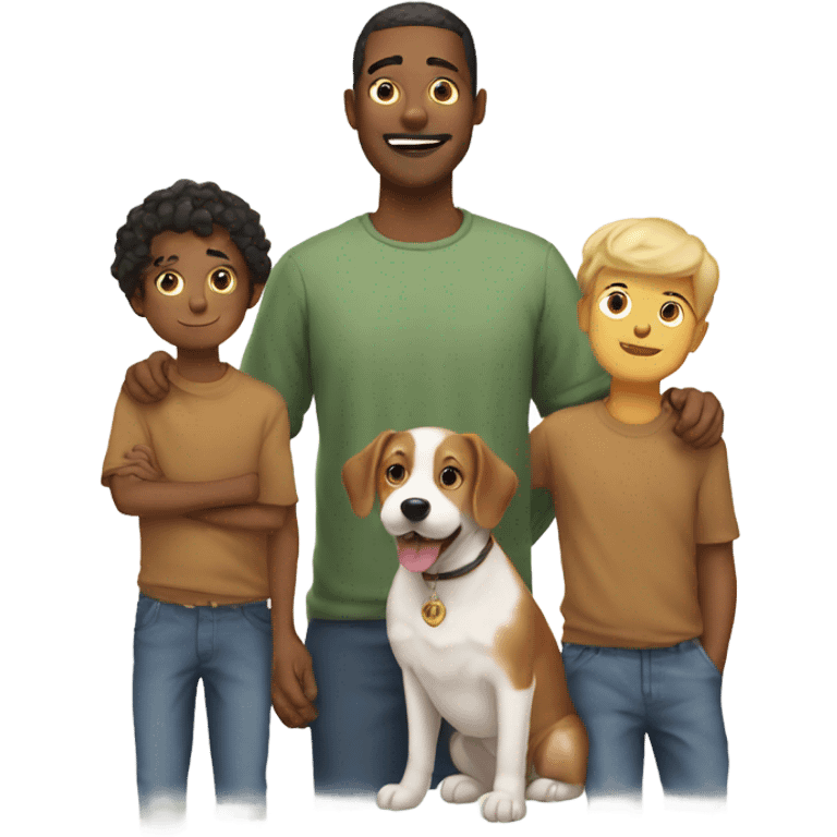 Mon dad four boys and dog emoji