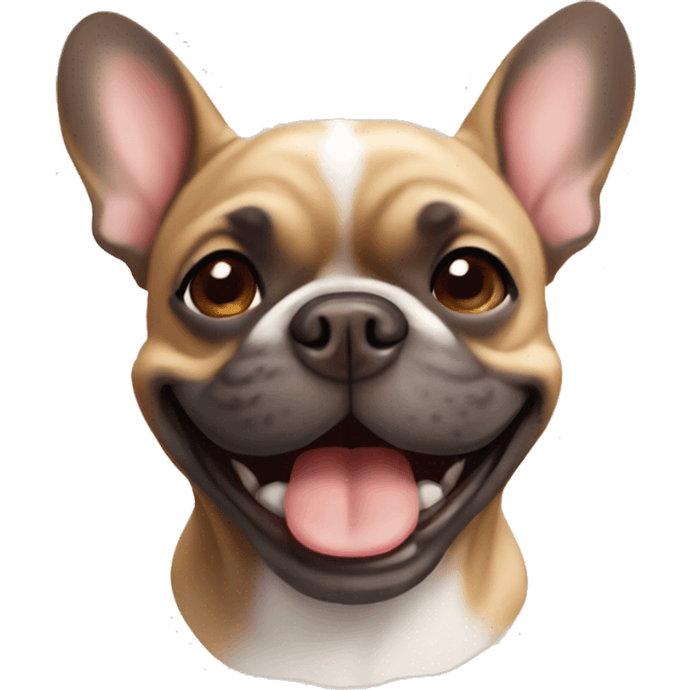 Brown French bulldog smiling  emoji