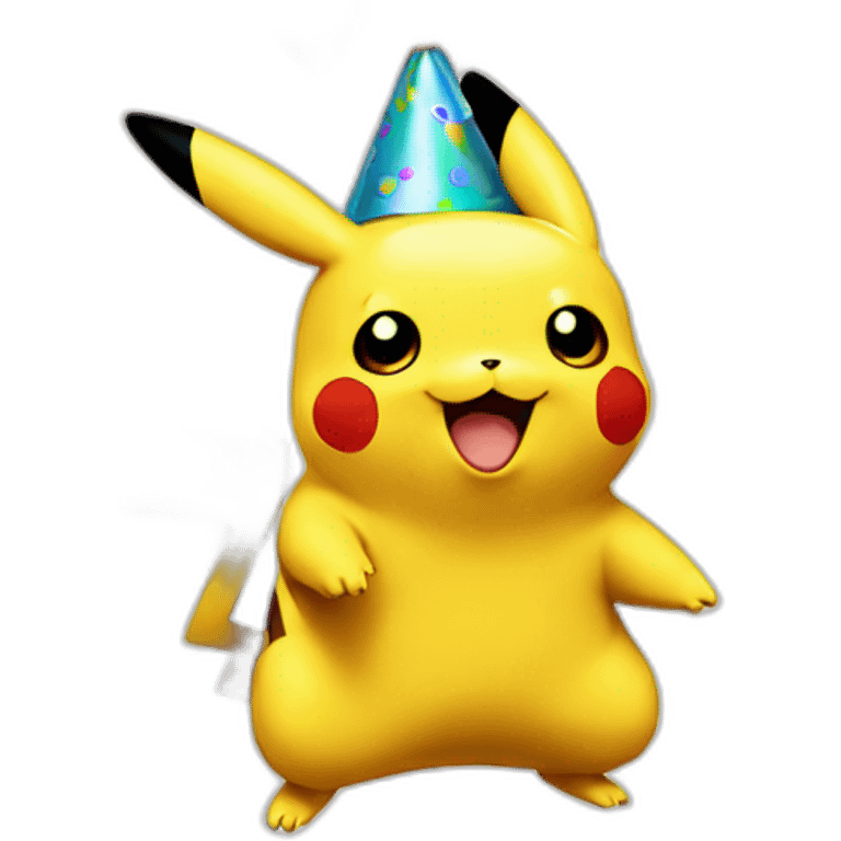 Pikachu saying Happy birthday emoji