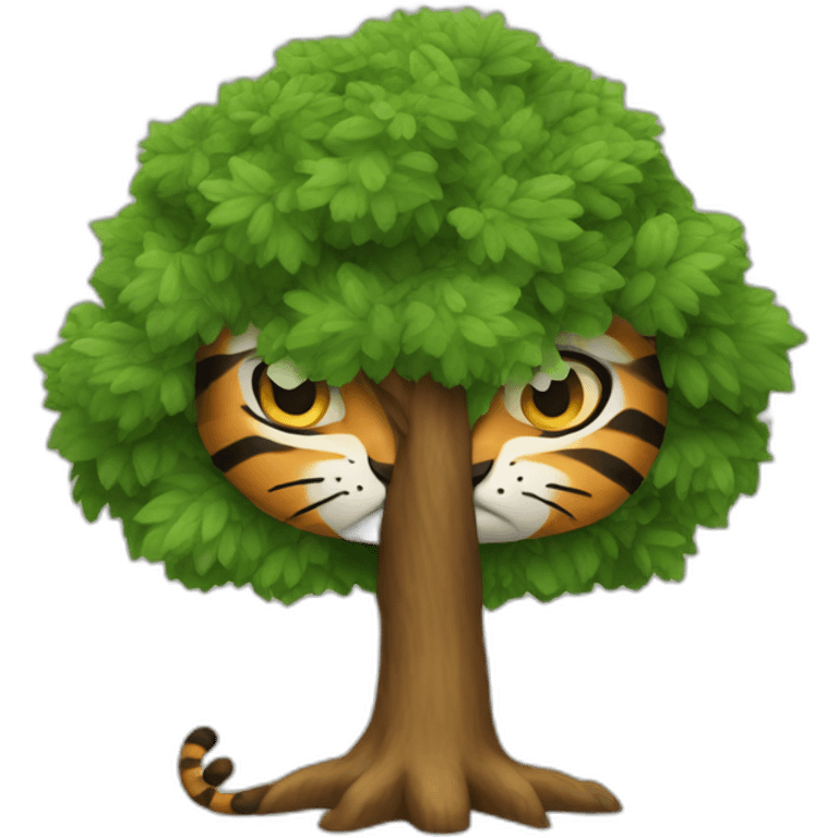 Half tiger, half tree emoji