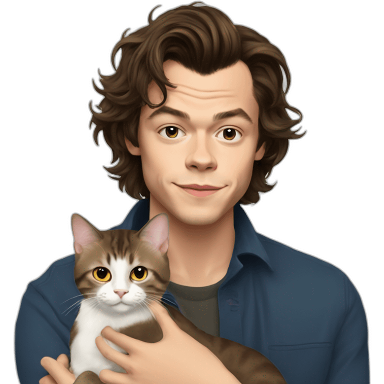 Harry Styles with a cat emoji