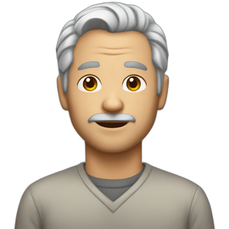 42 years old man with gray hair emoji