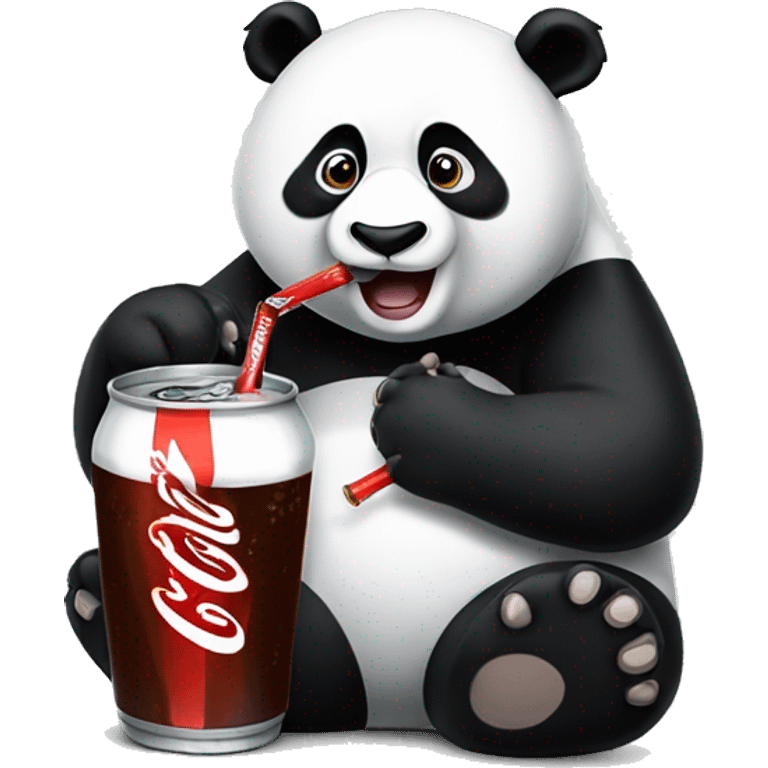 Panda drinking cola emoji