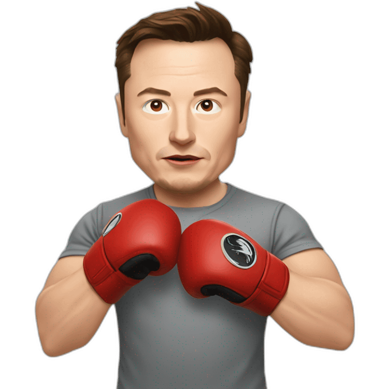 Elon musk fighting on the ring emoji