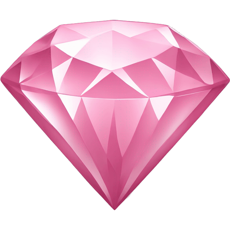 A jewel or gem emoji. Depicted in the shape of a classic diamond but in the soft pink color emoji