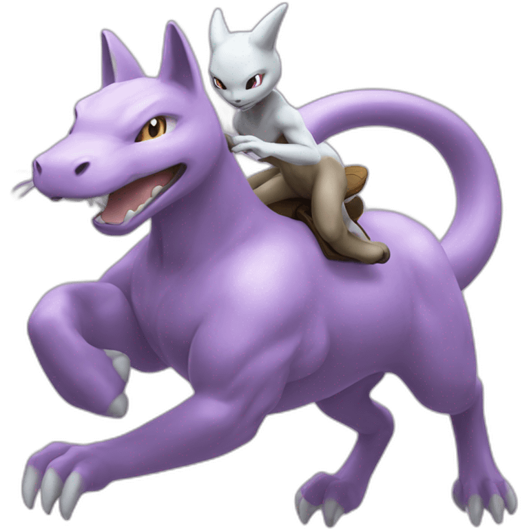 mewtwo riding bufalo emoji