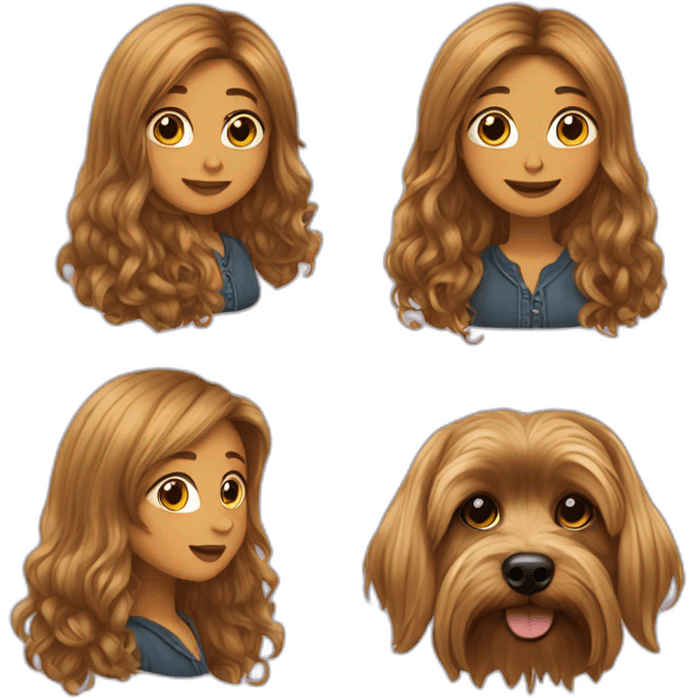 Lady—longhair-with-yorkie-on-hand emoji