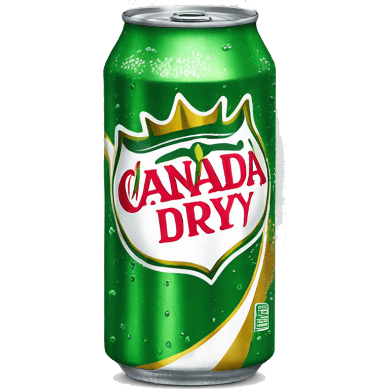 Green soda can with Canada Dry written in gold  emoji