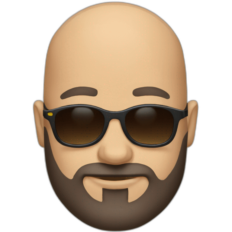 Bald guy with nice beard wearing sunglasses emoji