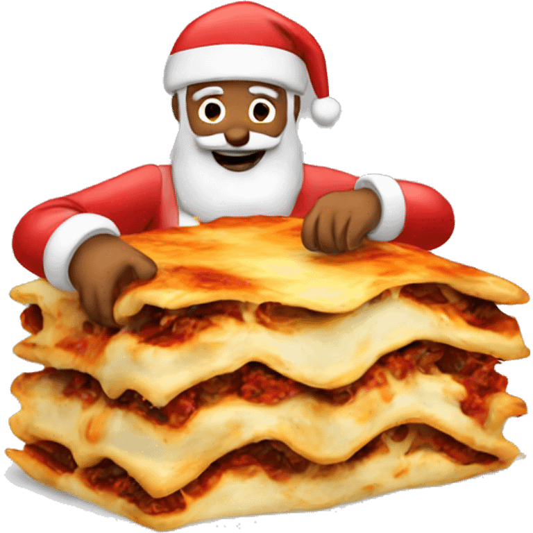 Santa eating lasagne  emoji