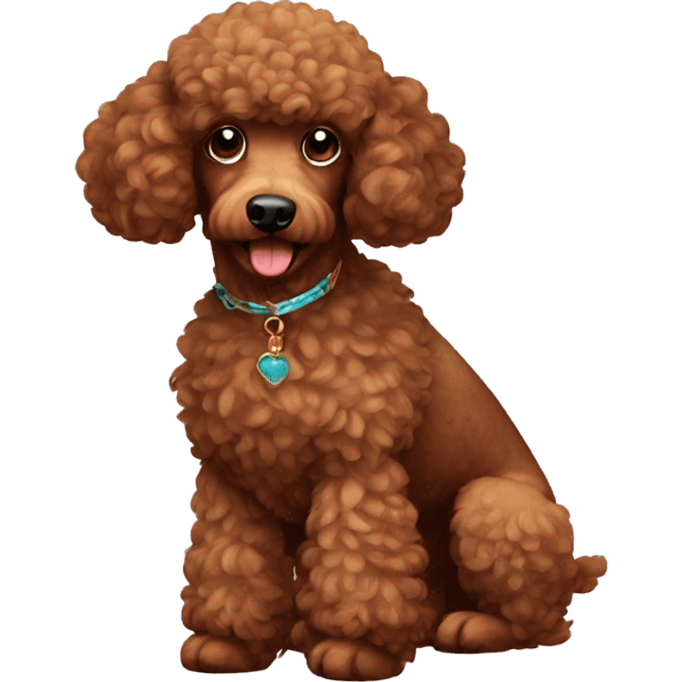 A decorated brown-colored poodle emoji