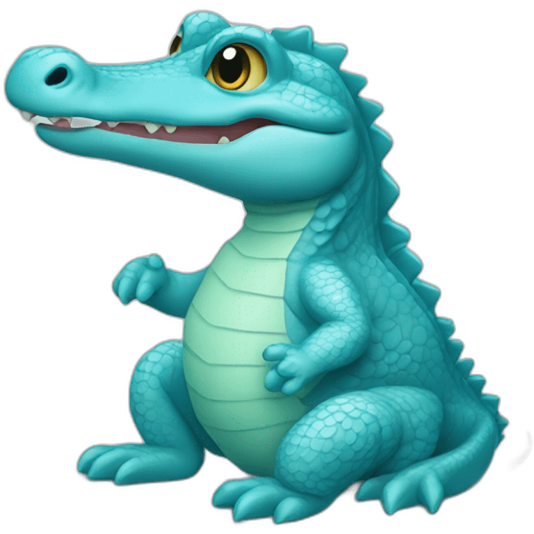 Baby blue alligator emoji