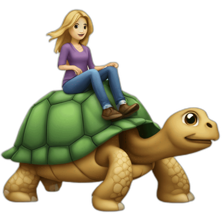 Cheval sur tortue sur chat emoji