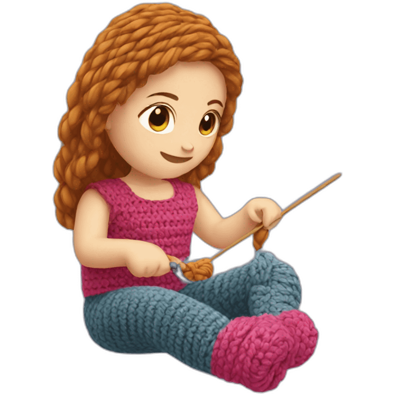 girl crocheting emoji