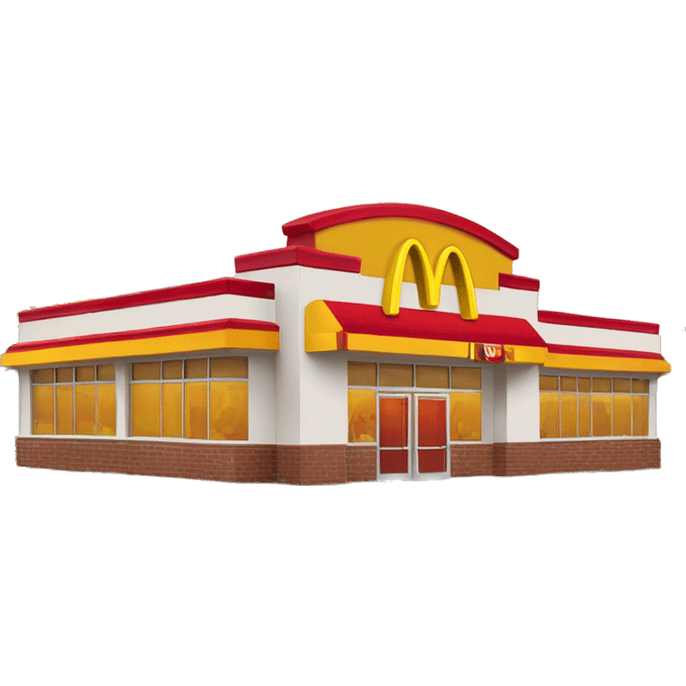 “McDonald’s store with the iconic golden arches, a red and yellow color scheme, and a simple, recognizable design that captures the essence of a fast food restaurant.” emoji