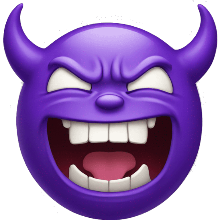 purple demon laughing while crying emoji