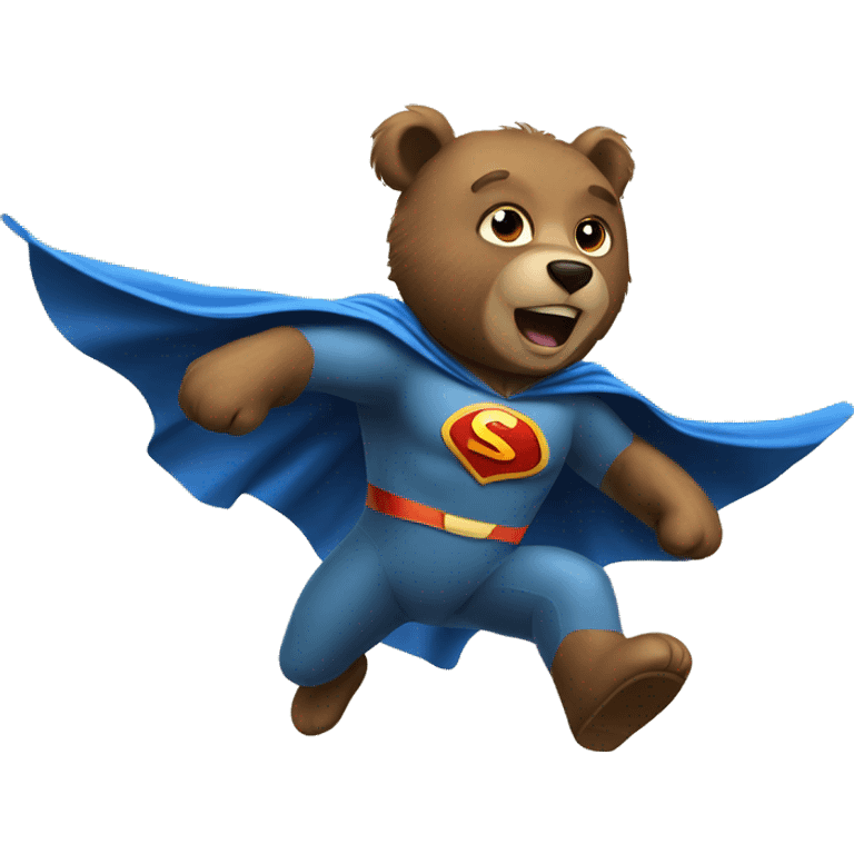 superhero bear flying emoji