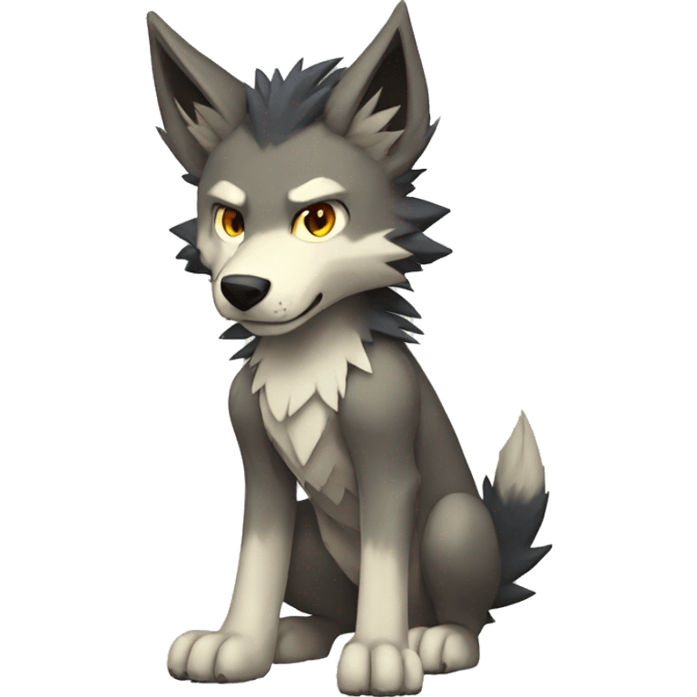 Edgy Digimon-Wolf full body emoji