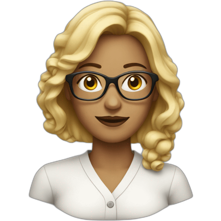 woman with glasses with numbers in background emoji