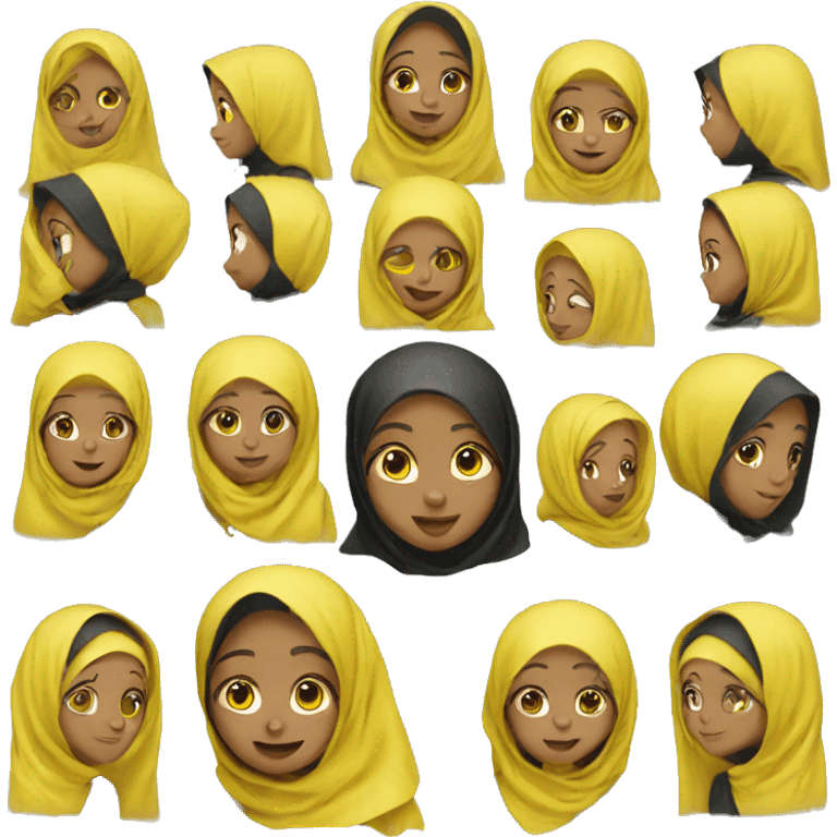 Yellow Hijab girl  emoji