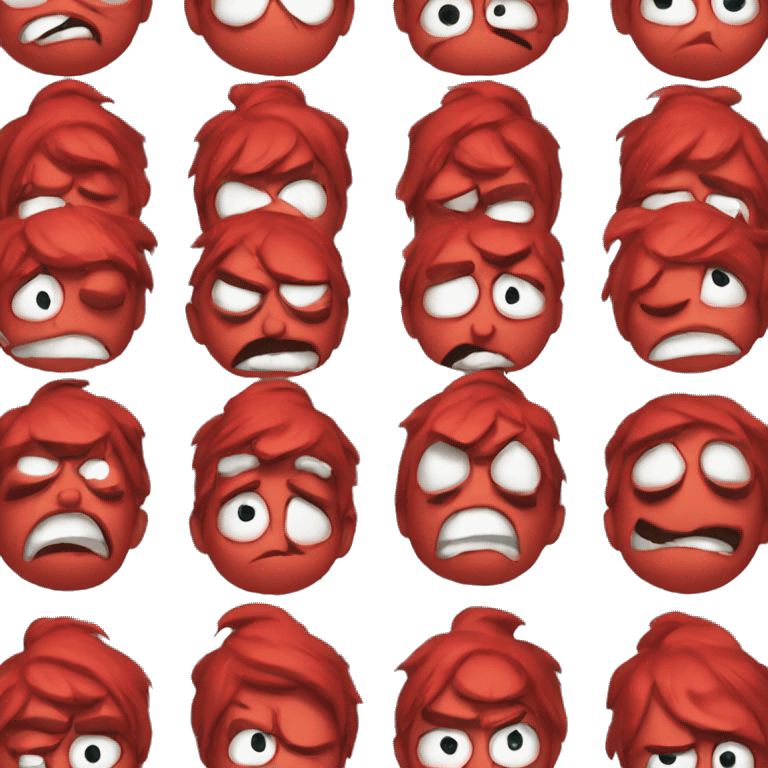 Angry red full face emoji