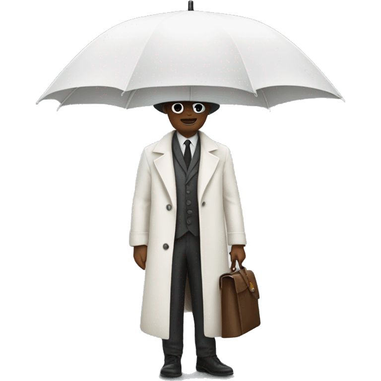 A secret man under a white umbrella emoji