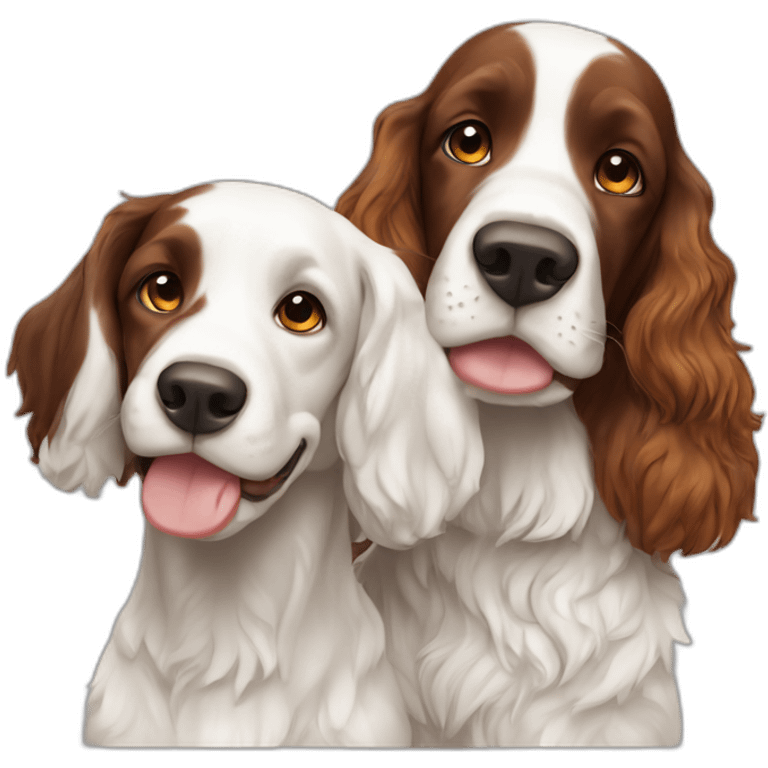 Couple and springer spaniel emoji