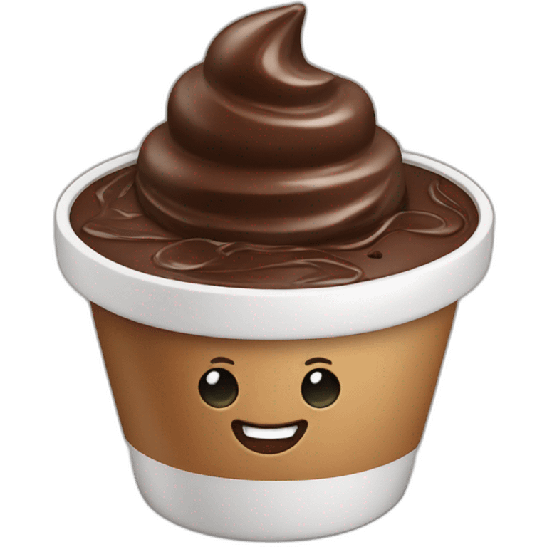 Coffee with chocolate ice-cream emoji