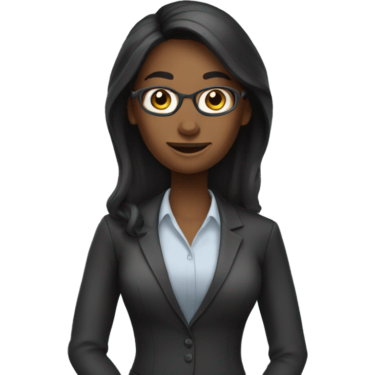 A Woman teacher, black long hair with OK emoji