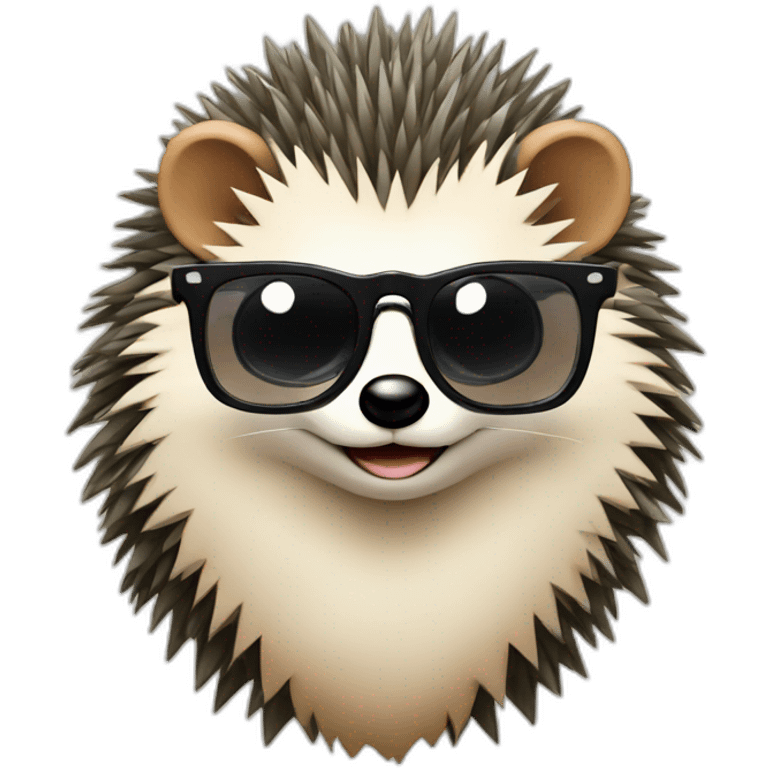 bold hedgehog in a cool glasses emoji