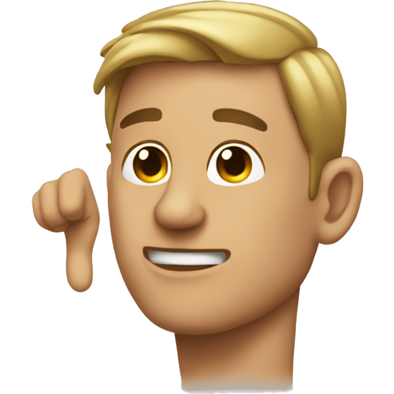 man pointing at his ear emoji