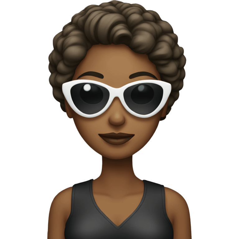 Woman wearing heart sunglasses  emoji