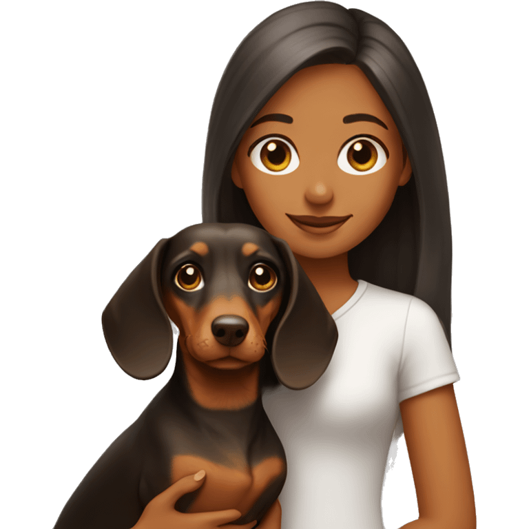 girl with dachshund emoji