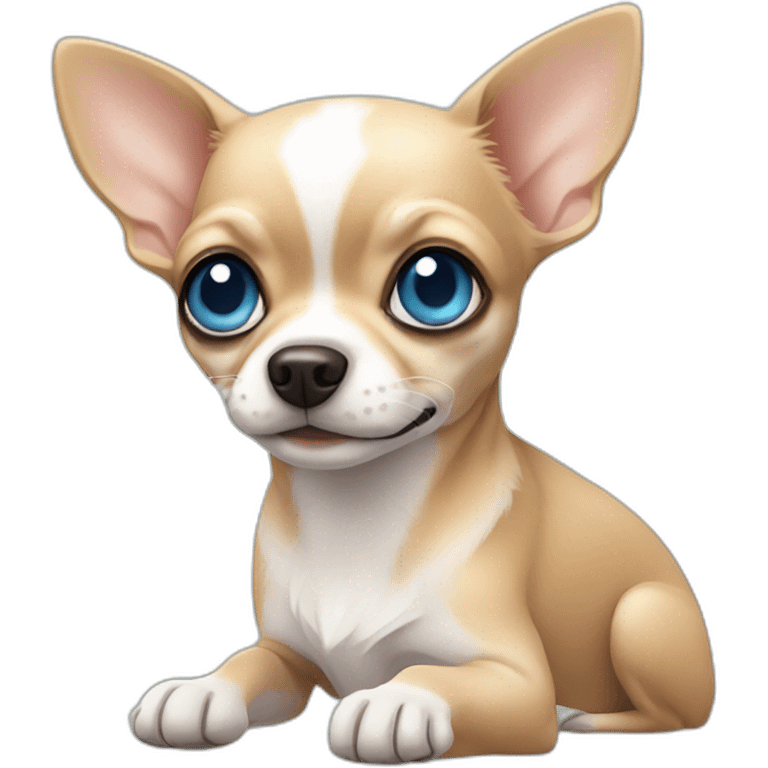 cute chihuahua with blue eyes emoji