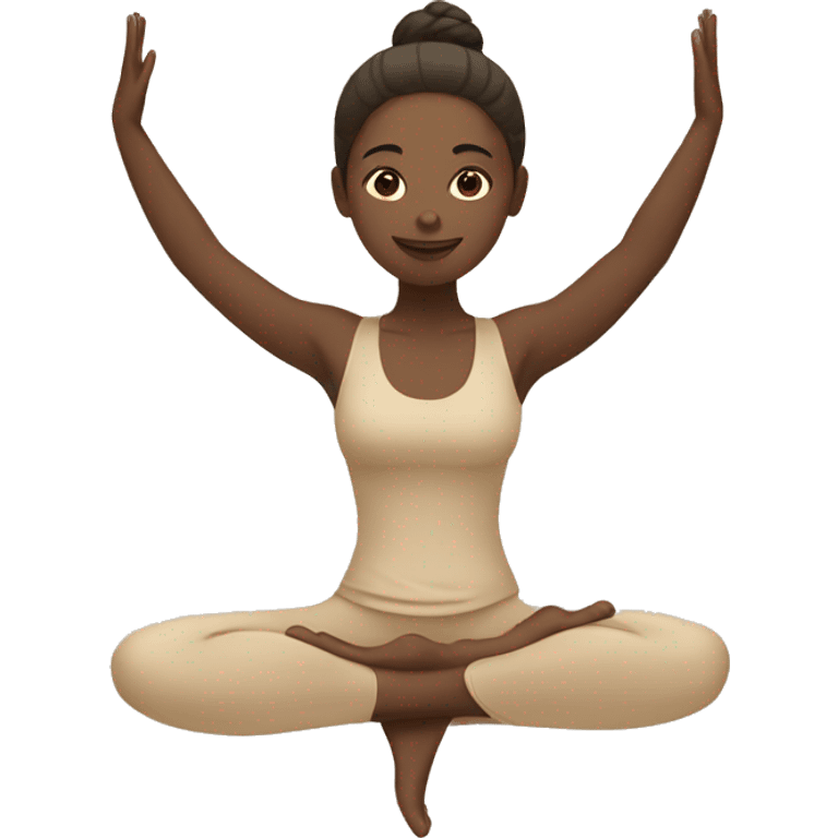 Girl doing yoga in beige tones  emoji