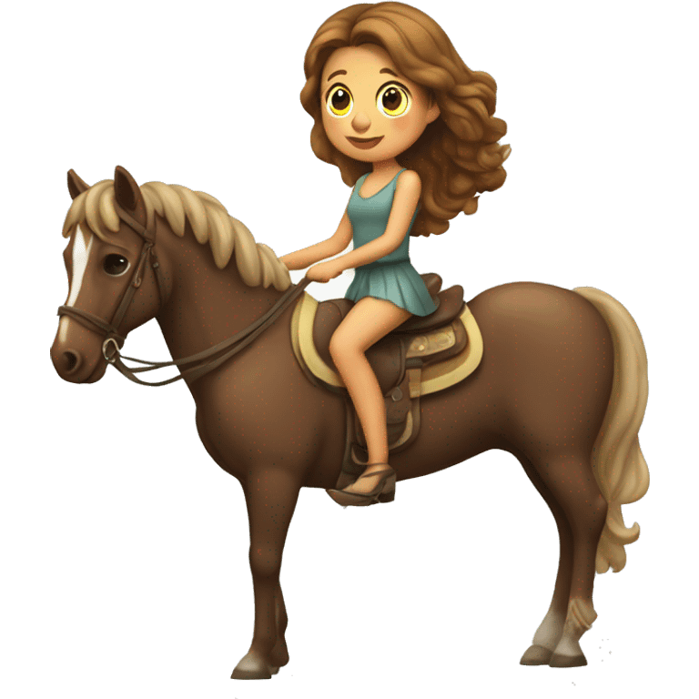 Muchacha con caballo ondulado  emoji