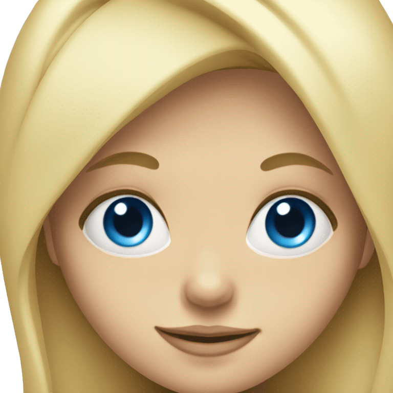 smiling blonde girl portrait and blue eyes emoji