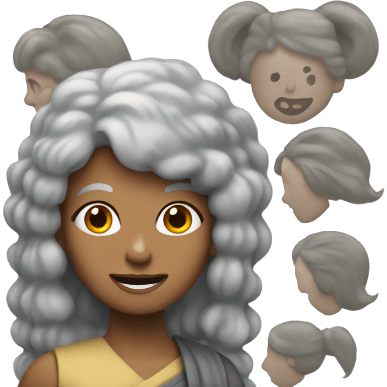 Woman with kong mose and grey hair emoji