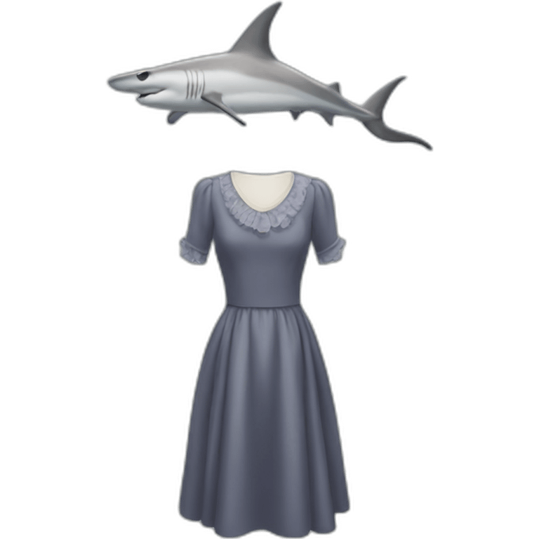 hammerhead shark in dress emoji