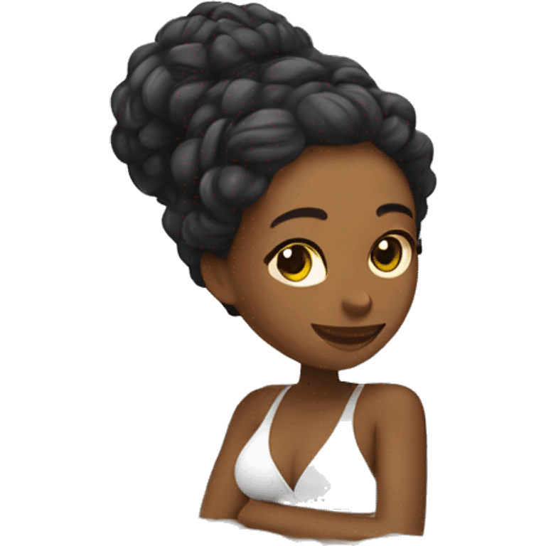 Girl relaxing in spa emoji