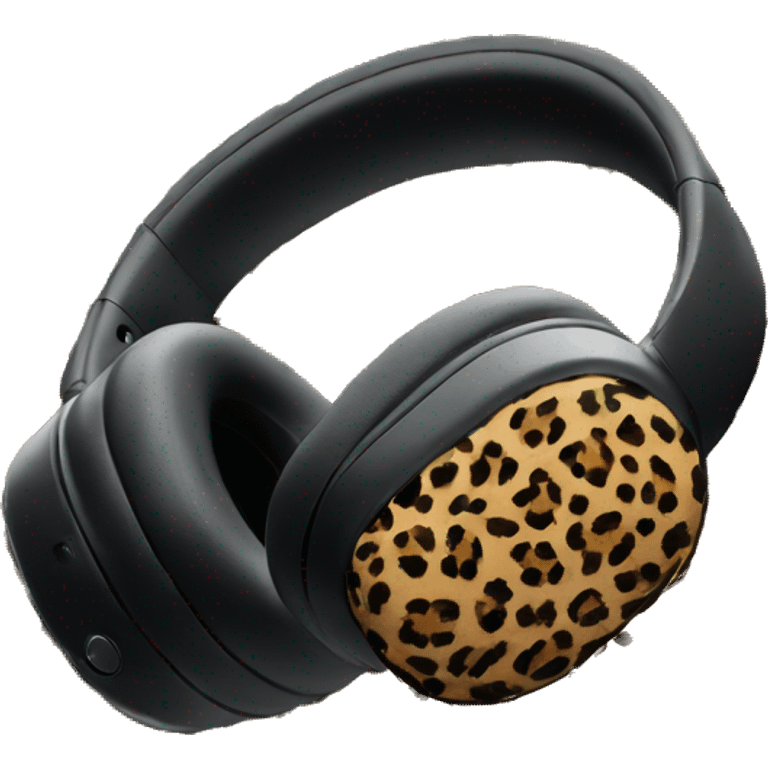 Leopard print airpod max headphones emoji