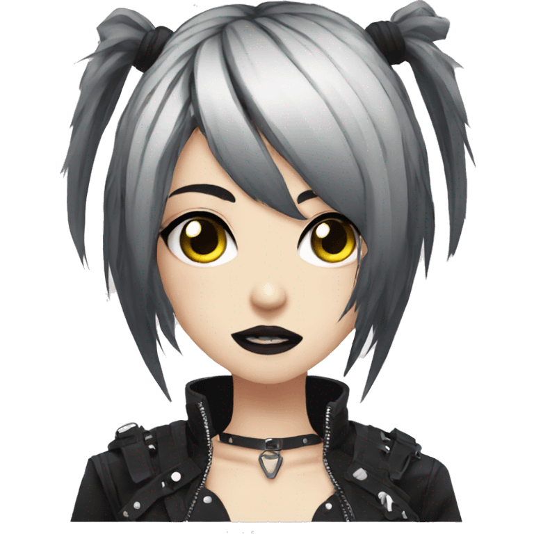 Edgy anime punk gothic girl emoji