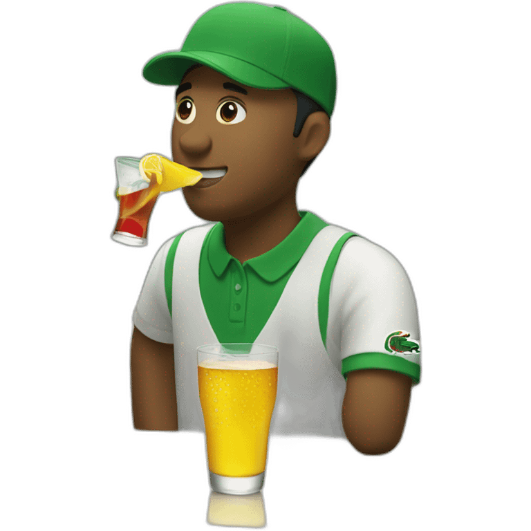 Drinking and using lacoste emoji