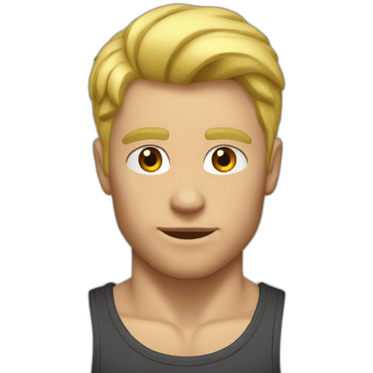 Blonde guy muscle emoji