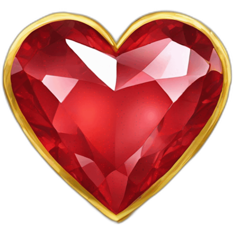 Red heart diamond with gold border emoji