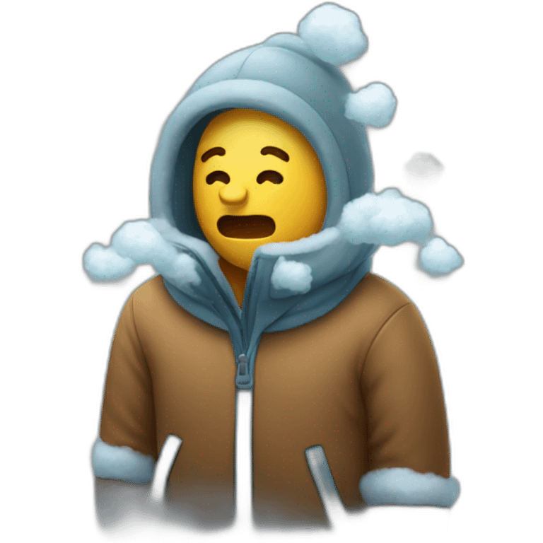 MAN BREATHING COLD AIR emoji