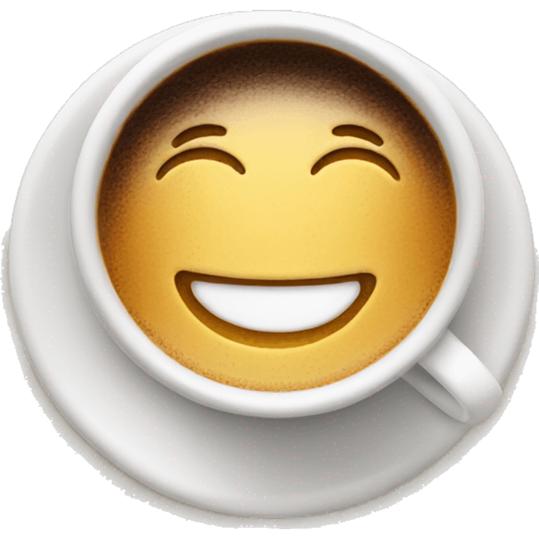 A smiling face with coffee emoji