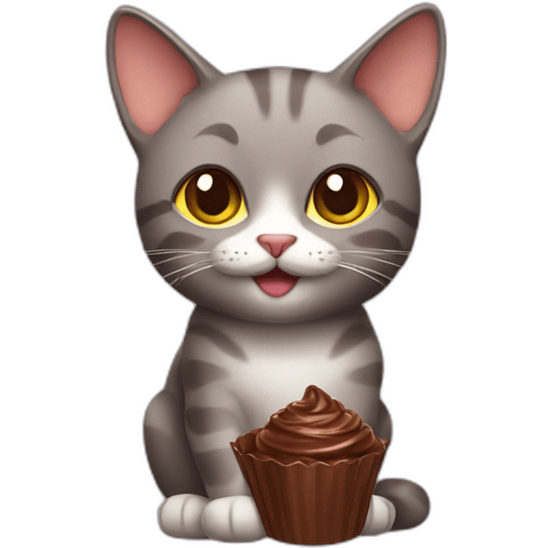 cat holding chocolate emoji