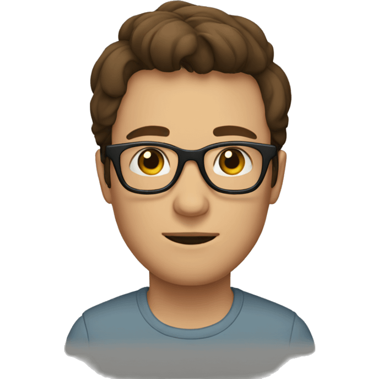 a man with brown hair and glasses in bed emoji