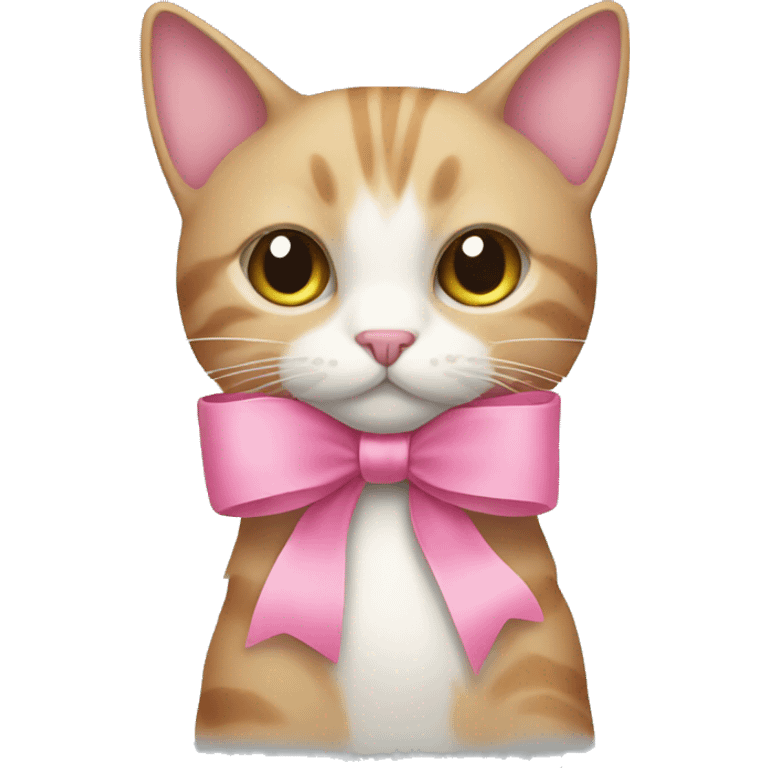 Cat with a pink bow emoji